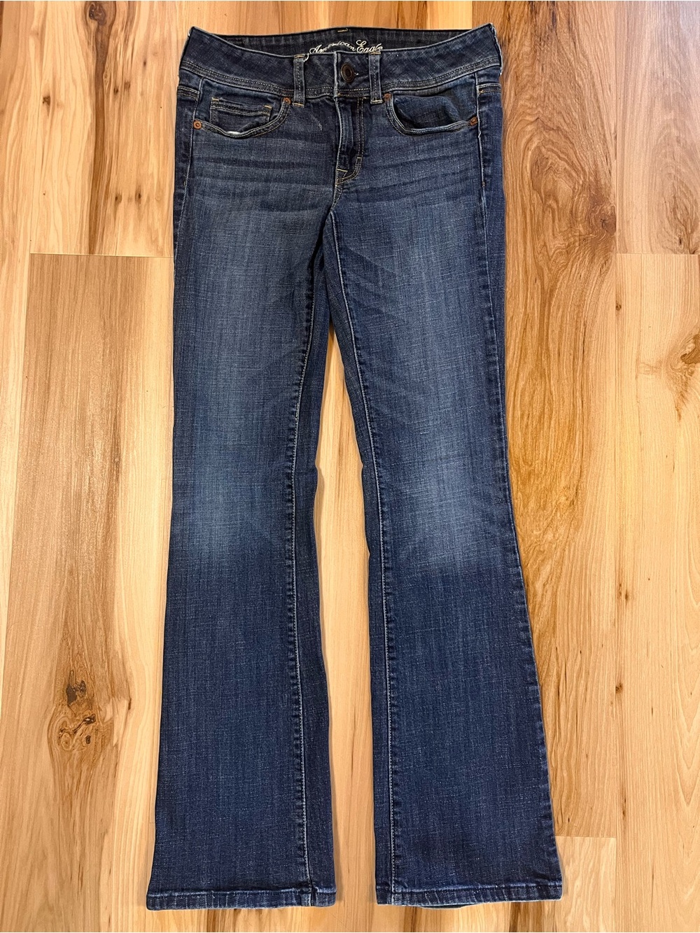 American Eagle AE Original Boot Cut Jeans 6 Long 6L Low Rise Y2K Dark Wash Denim